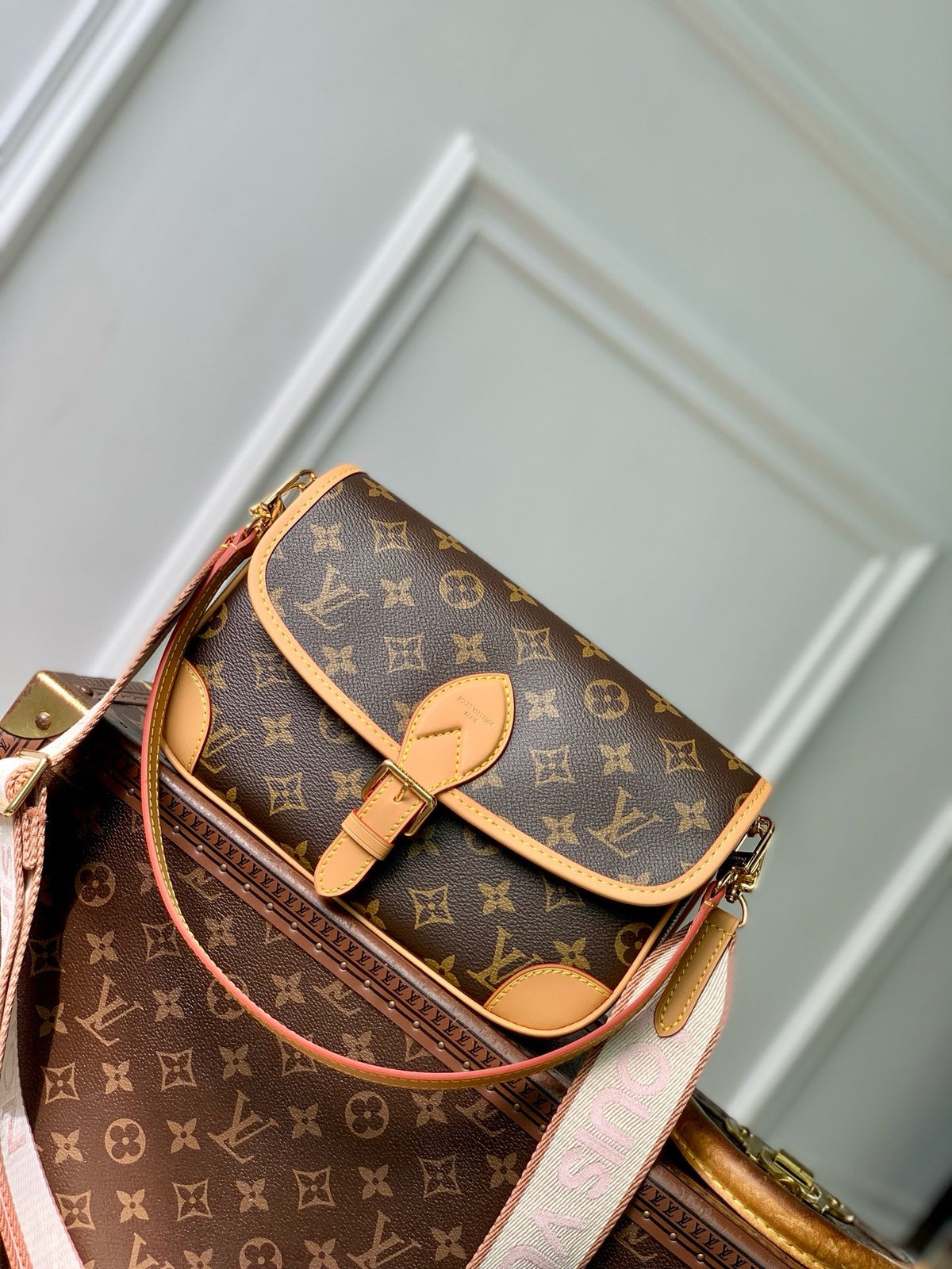 Louis Vuitton Diane Monogram Satchel Bag Brown Shoulder