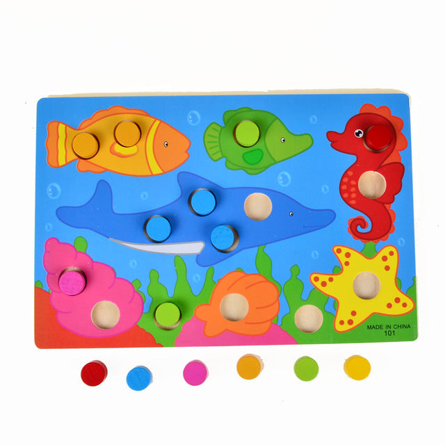 Colour Matching Peg Puzzle Board (four choices)