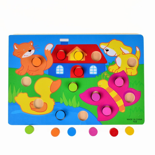 Colour Matching Peg Puzzle Board (four choices)