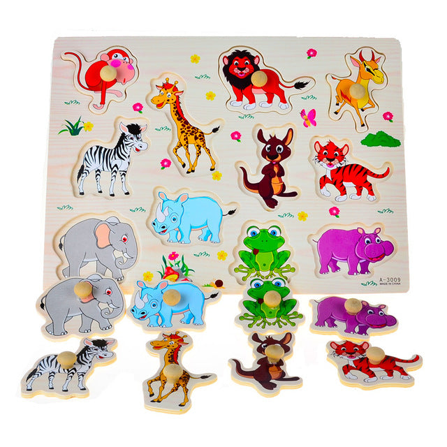 Wooden Peg Puzzles (choose from farm, alphabet, shapes, sealife)